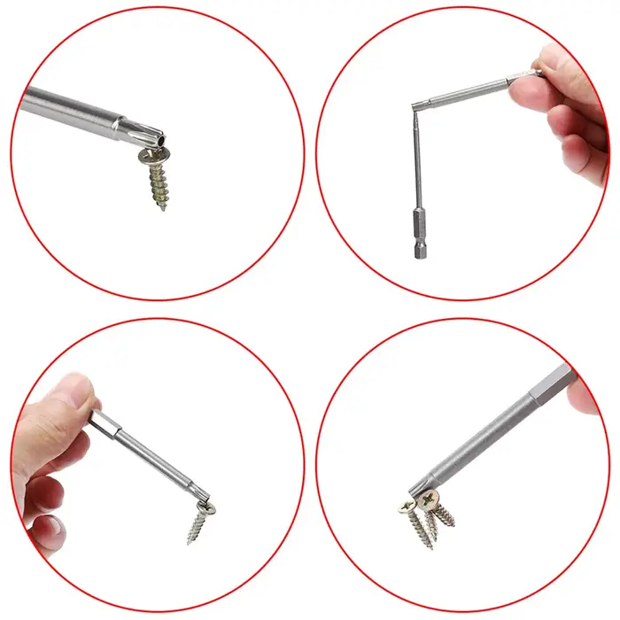 Jeu d'embouts de tournevis Torx 1/4 pouces, étoile magnétique professionnelle S2, tige hexagonale en