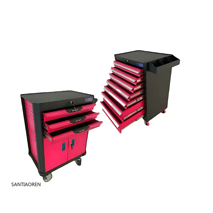 Armoire à outils pour atelier mécanique à 7 tiroirs, chariot et chariot à outils durables avec ensem