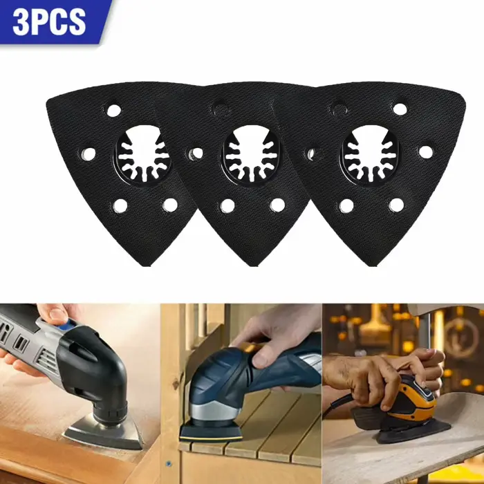 Tampons de ponçage triangulaires 93mm, 3 pièces, pour lames multi-outils, accessoires d'outils oscil