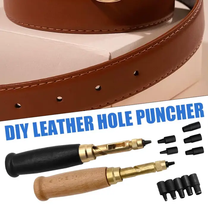 Perforateur automatique de cuir avec manche en bois