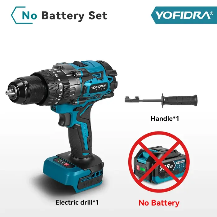 YOFIDRA 900N.M 3200 tr/min perceuse à percussion électrique sans brosse 13mm marteau