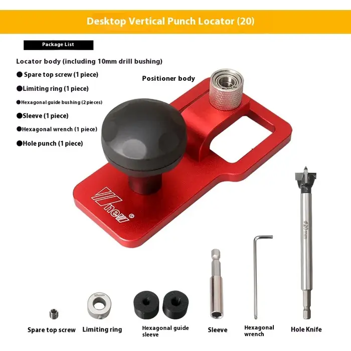Jeu de guides de perçage verticaux de précision de 20mm