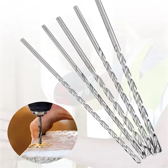 15Pcs Extra Long 150Mm HSS foret hélicoïdal 2Mm 3Mm 3.5Mm 4Mm 5Mm tige droite tarière bois métal outils de forage