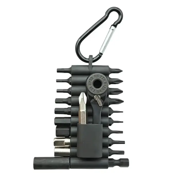 Kit de 21 embouts magnétiques S2 en acier pour visseuse à chocs avec étui de rangement