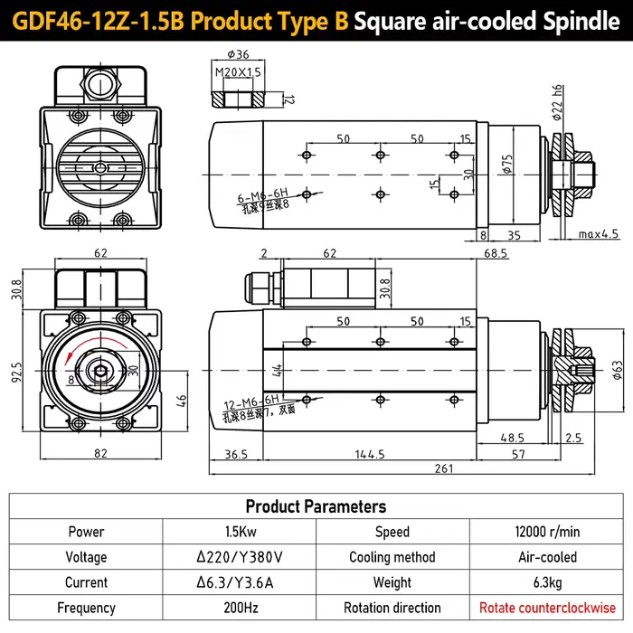 Nouveau moteur de broche 1500W pour lame de scie 2026