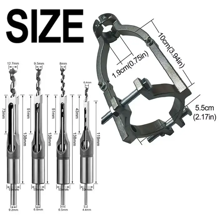 Pince réglable pour perceuse à trous carrés