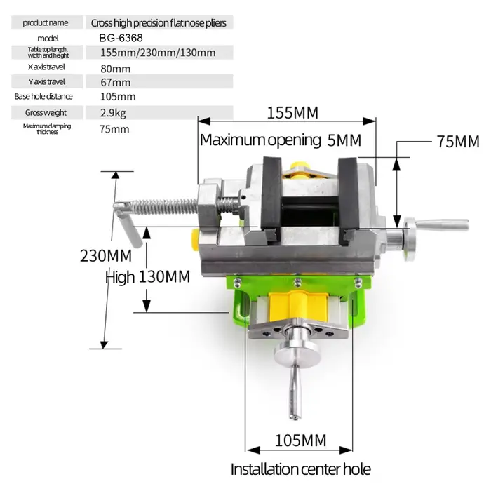 Allsome Étau de Machine 2 Axes 3 inch