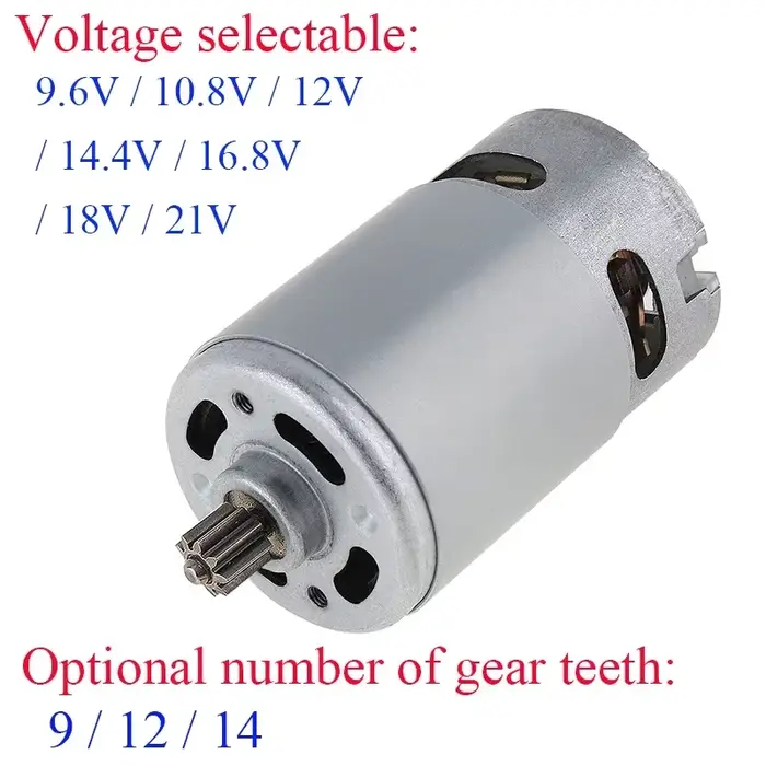 Moteur à engrenages à courant continu RS-550 9.6V 12V 14.4V 16.8V 18V 21V pour Makita DeWalt pour Bosch pour perceuse électrique Milwaukee tournevis