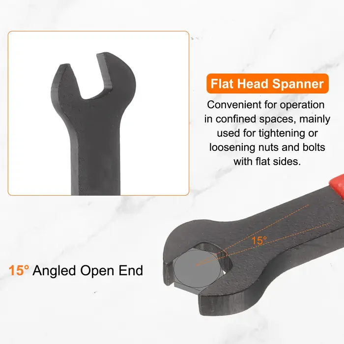 Uxcell – clé métrique à extrémité ouverte unique, 21mm-58mm, Angle de décalage de 15 degrés, clé en