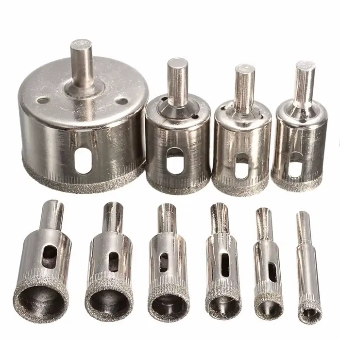 Coupe-trou revêtu de diamant 10 pièces/ensemble 6mm-30mm, foret à noyau, outils d'ouverture de trous