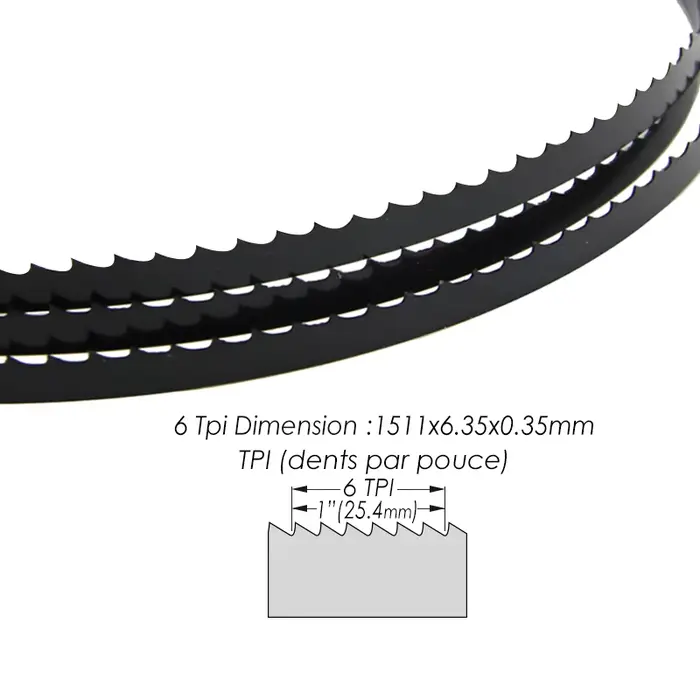 Lame de scie à ruban TASP 1511 mm 59-1/2"x1/4"x0.35 mm 6 TPI