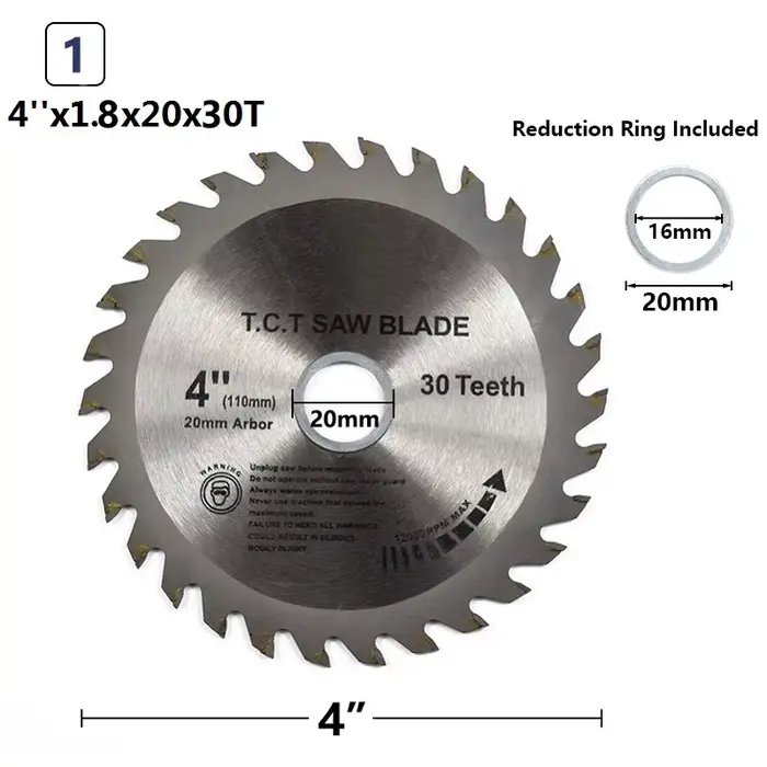 XCAN lame de scie 1pc 4 ''6'' 7 ''8'' lame de scie à bois 30/40/60T disque de coupe circulaire pour 