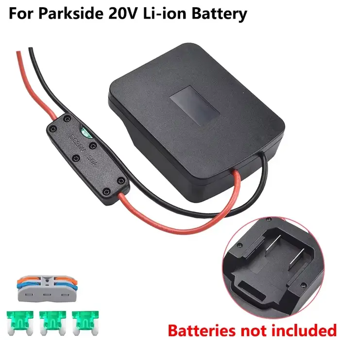 Kit de roue d'adaptateur de batterie d'alimentation pour batterie Parkside 20V avec fusibles et inte
