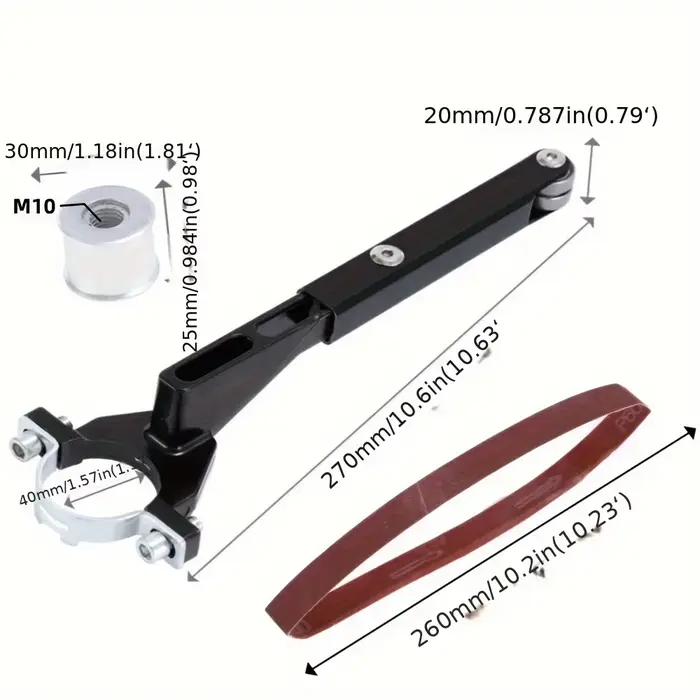 Support de modification pour meuleuse d'angle en ponceuse à bande avec 2 bandes de ponçage, adapté a