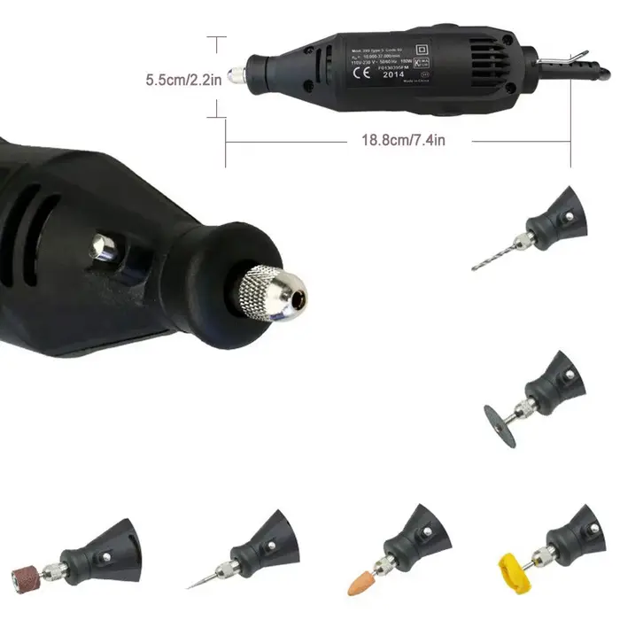Kit d'outils de meulage de vitesse de régulation pour perceuse Dremel