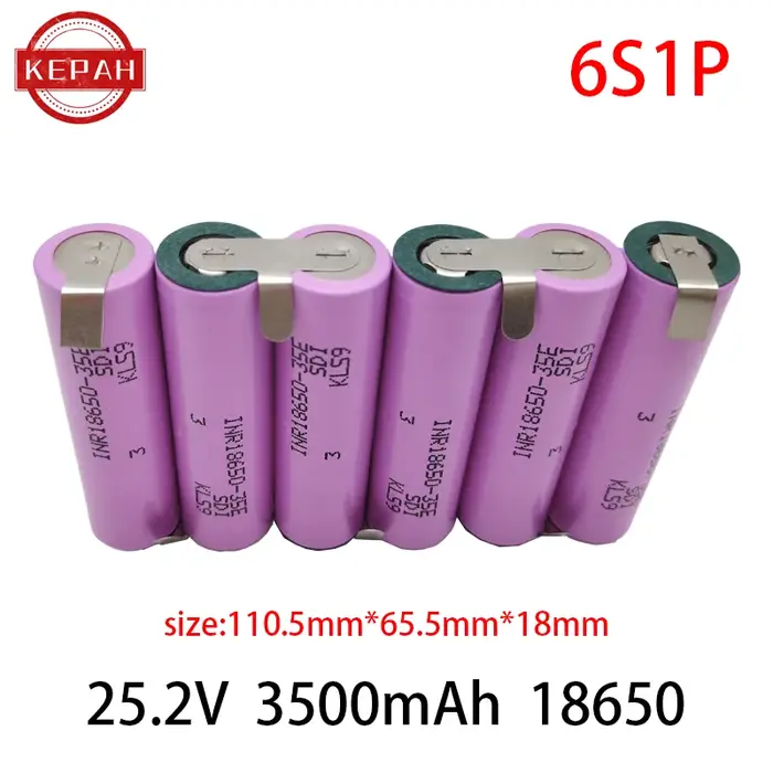Batterie Personnalisée 5S2P 5S3P 5S4P 6S2P 8.4V 3.7V 10.8V 16.8V 18V 25.2V 18650 35E