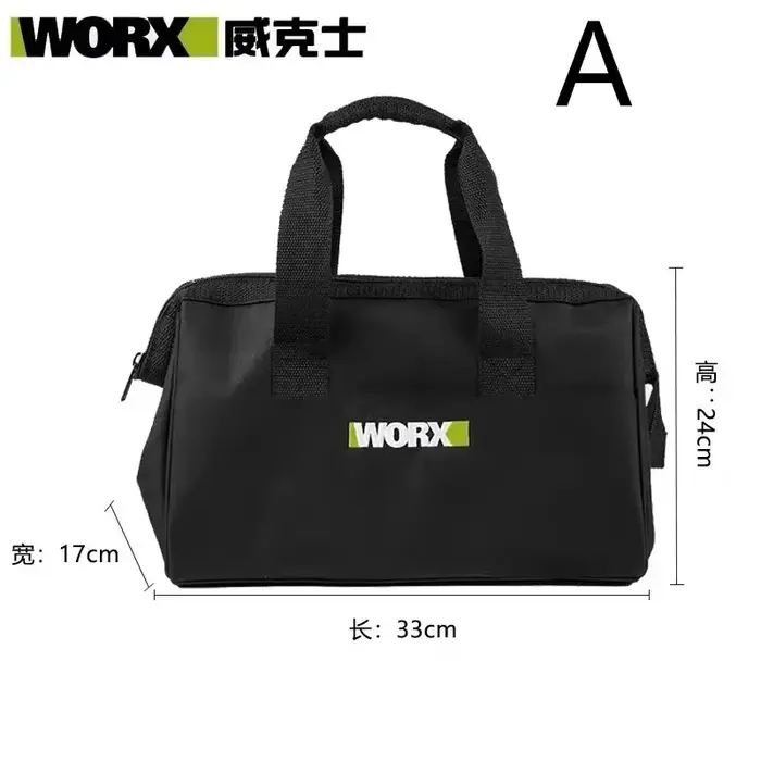 WORX – sac à outils manuel à double couche en tissu Oxford, avec fil d'acier autour de la bouche, sa