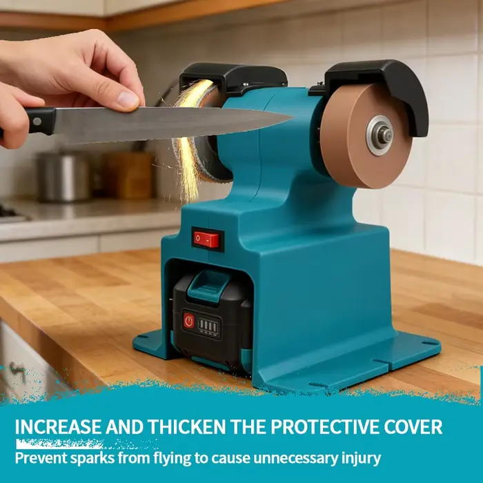Meuleuse électrique sans fil Electric Goddess 200W pour batterie Makita 18V ﻿ Pierre à polir et à affûter double pour couteaux