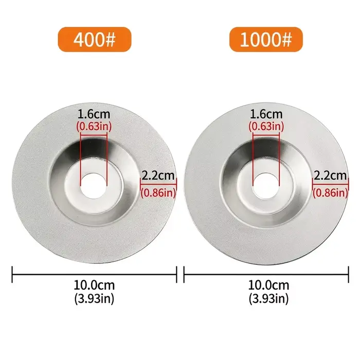 2 lames de meulage en verre diamanté pour carrelage, 4 pouces, avec options de grain 400 (grossier)
