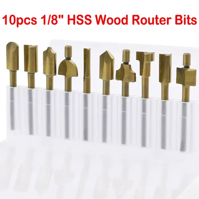 Mèches de routeur HSS revêtues de titane, outils électriques, ensembles d'outils à distance Dremel,