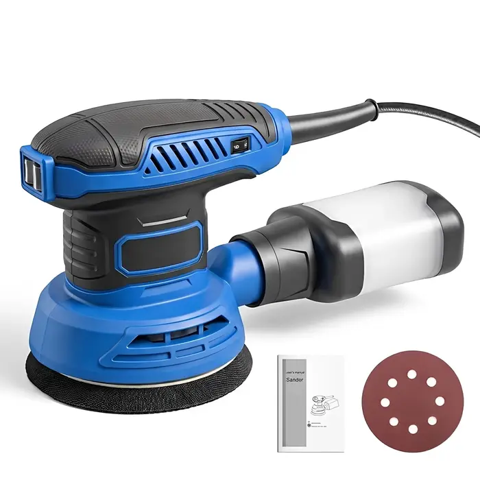 Ponçeuse orbitale 670W 4000-12000 tr/min 6 vitesses variables aléatoires avec support auto-agrippant à 8 trous pour le travail du bois
