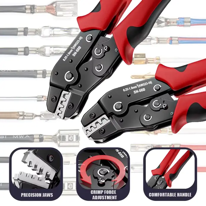 Jeu d'outils de sertissage à cliquet pour canon ouvert Dupont JST MOLEX, bornes Dupont Molex JST TE 