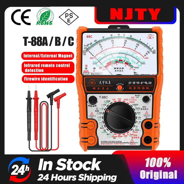 2025New pointeur multimètre T88A T88B T88C AC/DC 2500V volt-ampèremètre analogique multimètre résist