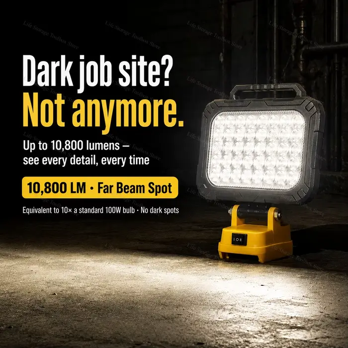 Lanterne de travail LED pour batterie Li-ion Dewalt 18V 20V avec double ports USB