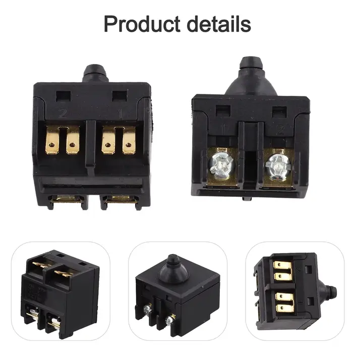 Pièces de rechange pour meuleuse d'angle, 2 pièces, interrupteurs à bouton-poussoir pour polisseuse 