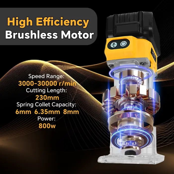 Routeur à bois sans fil 800W 30000 tr/min