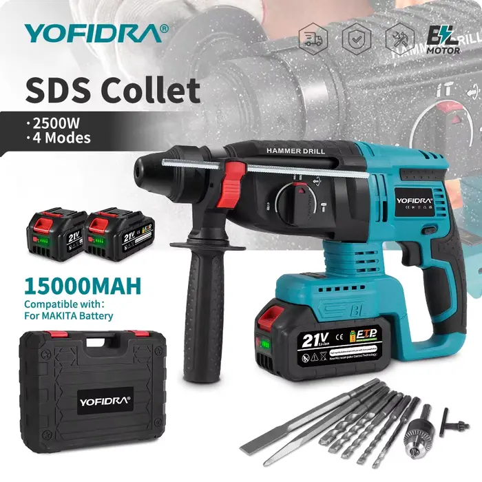 Marteau perforateur électrique sans fil YOFIDRA 26 mm