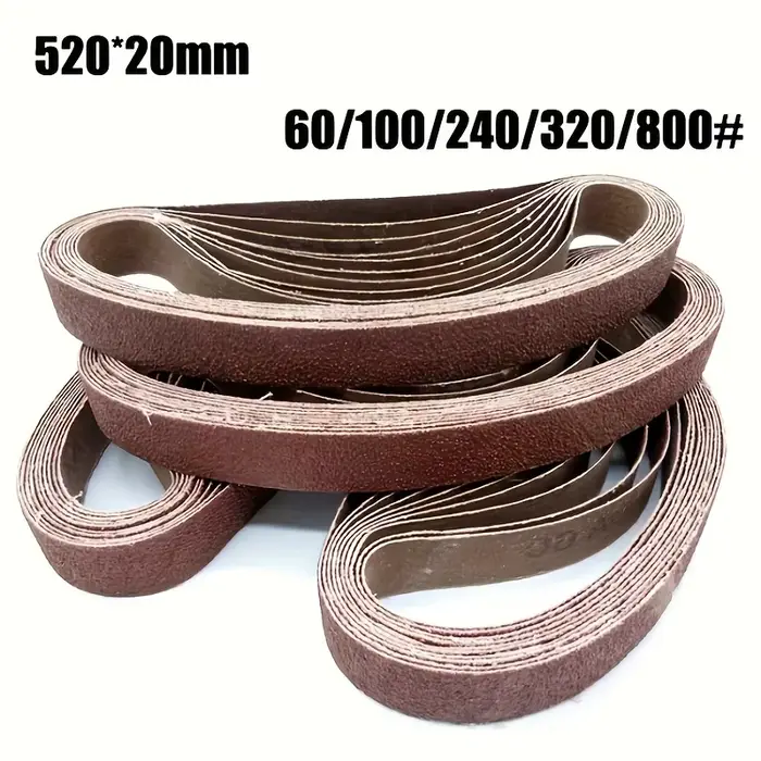 520x20mm 10 pièces 60/100/240/320/800 # Petite mini ponceuse à bande pour le meulage de l'acier inoxydable