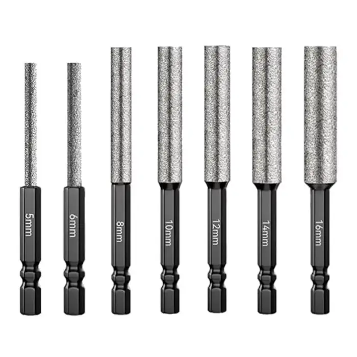 Forets diamantés - 5/6/8/10/12/14/16 mm, tige hexagonale 1/4, foret diamanté pour céramique, granit,