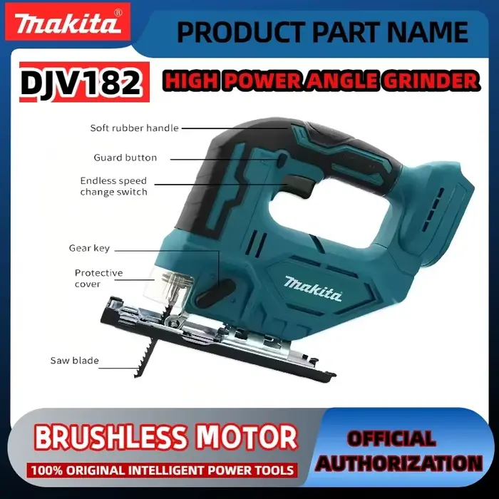 Scie sauteuse électrique sans fil Makita DJV182Z Brushless 18V 340W avec lame