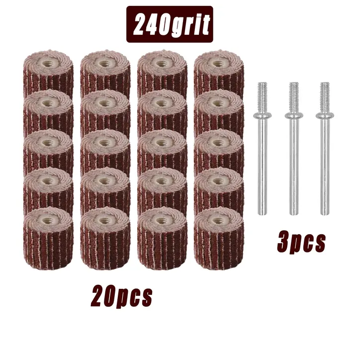 20 pièces roues de ponçage à lamelles abrasifs meuleuse ponceuse à clapet pour perceuse outil rotatif 10mm
