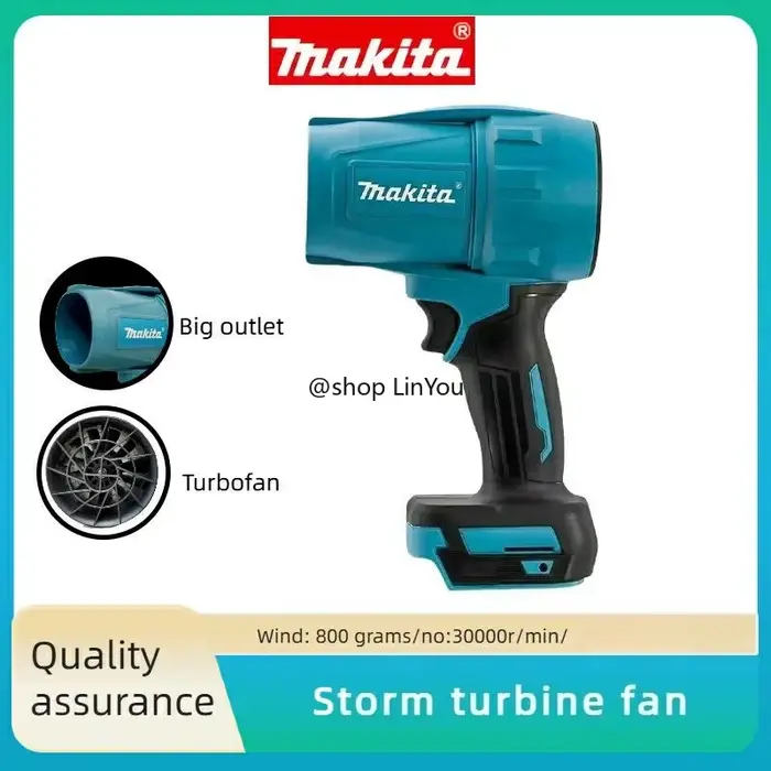 Makita 30000 tr/min ventilateur violent Turbo Jet ventilateur 18V plumeau d'air électrique vitesse d