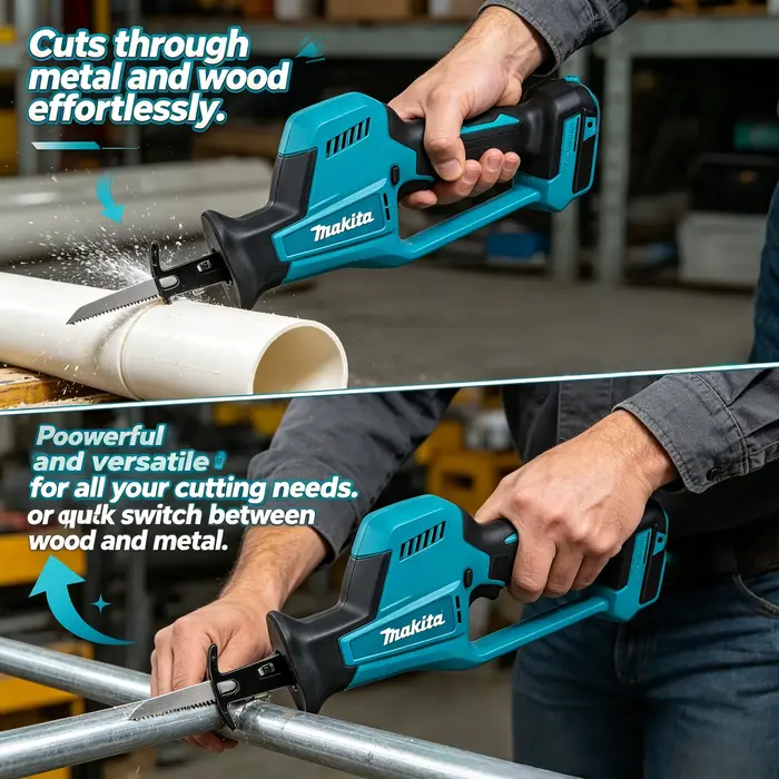Scie sauteuse rechargeable sans balais Makita DJR189 18V : outil de coupe électrique portable pour le bois et le métal (machine uniquement)