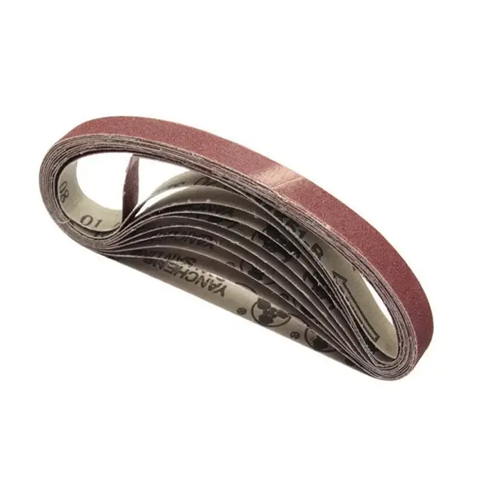 Bande abrasive 15x452mm, grain 60/80/100/120/240/400/600 pour adaptateur de ponceuse M10, Machine à 