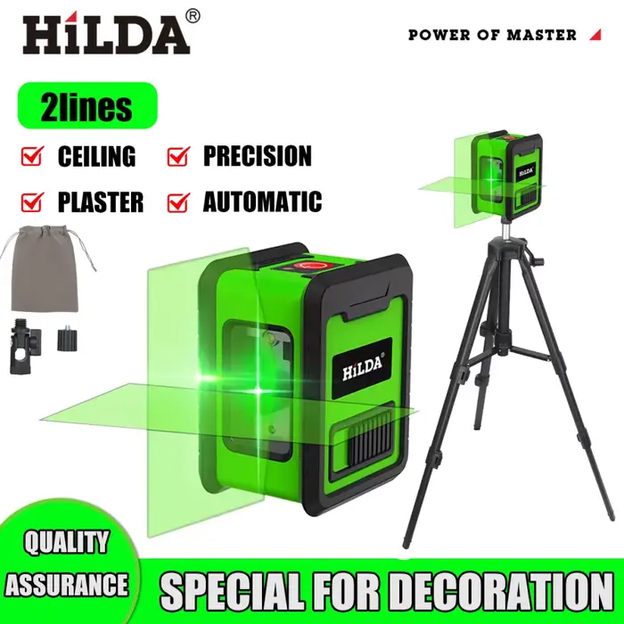 HILDA niveau Laser 2 lignes croix niveau vert Laser niveau Laser à niveau horizontal et vertical aut