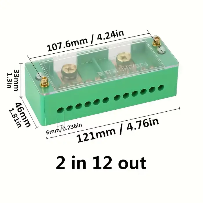 Boîte de jonction électrique monophasé/triphasé Fj6, 1 pièce, prises de 2 pouces, 6/8/12 ports, bornier en laiton, adapté à la distribution domestique, prise en charge maximale 200A, 220V