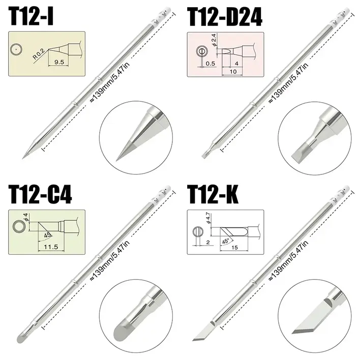 Fer à souder série pointe T12 pour Station de soudage Hakko FX951 STC STM32 FX-950 FX-951 FM-203, po