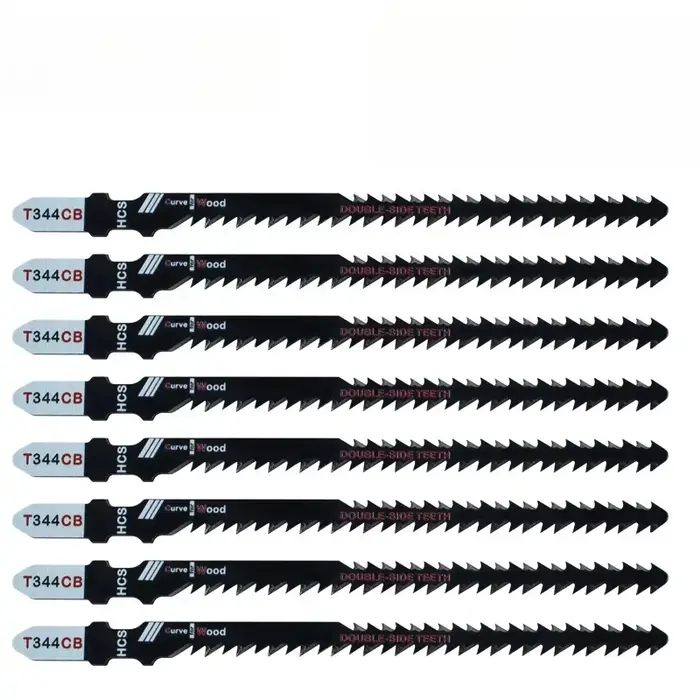 Lames de scie sauteuse double face T344Cb (lot de 4/8) pour une coupe courbe efficace