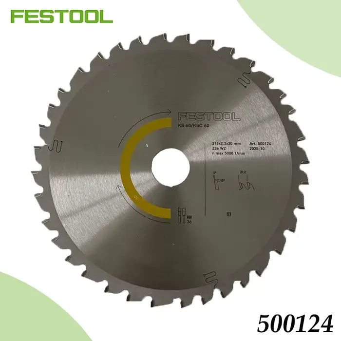 Lame de scie circulaire professionnelle Festool 500124 à pointe en carbure, lame de coupe pour le bo