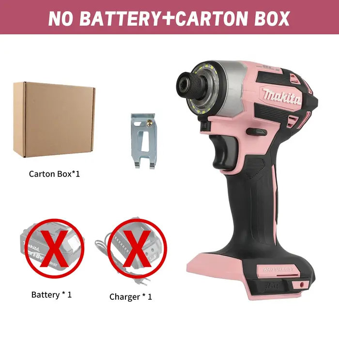 Makita 18V DTD173 Noir Rose Perceuse sans balais Outil électrique pour l'amélioration de l'habitat et le bricolage 180