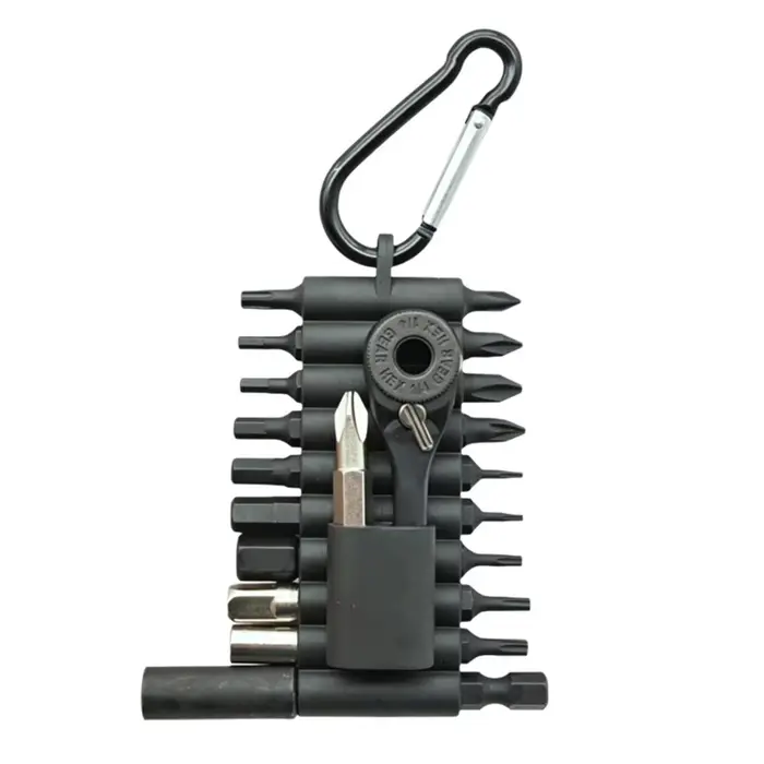 Kit de 21 embouts magnétiques S2 en acier pour visseuse à chocs avec étui de rangement, kit d'outils