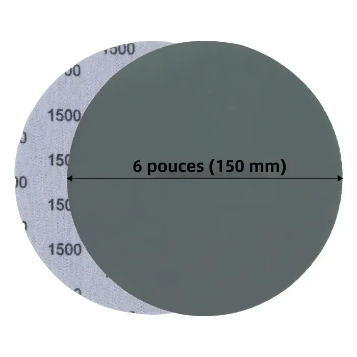 40 pièces 6 pouces disque de ponçage sec et humide grains assortis crochet boucle papier de verre 150mm avec tampon d'interface pour ponceuse meuleuse polissage