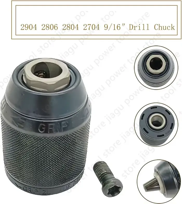 Mandrin de perceuse 9/16'' à installer et remplacer pour Milwaukee 42-66-1006 42-66-2706 42-66-2707 2704-20 2704-22 2804-22 2903-222 2904-20