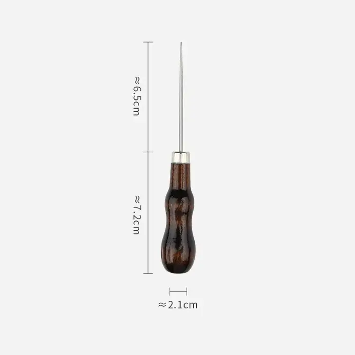 Poinçon professionnel en cuir avec manche en bois