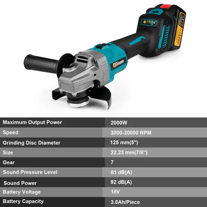 Makita – meuleuse d'angle électrique sans balais, 125mm, 7 vitesses, Machine de découpe et de poliss