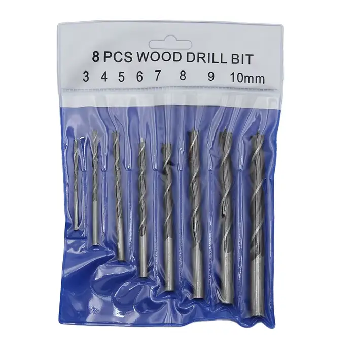 Perceuse à bois à trois pointes 3-10mm, 8 pièces, perceuse à branche DC, foret électrique, foret hél